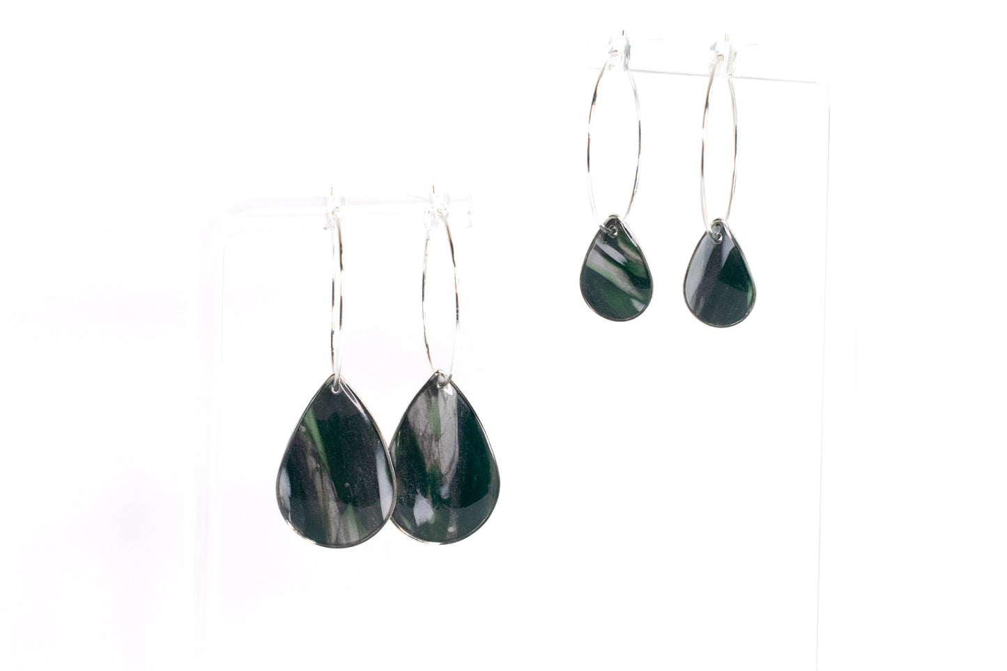 Raindrop Hoop - Green/Silver/White