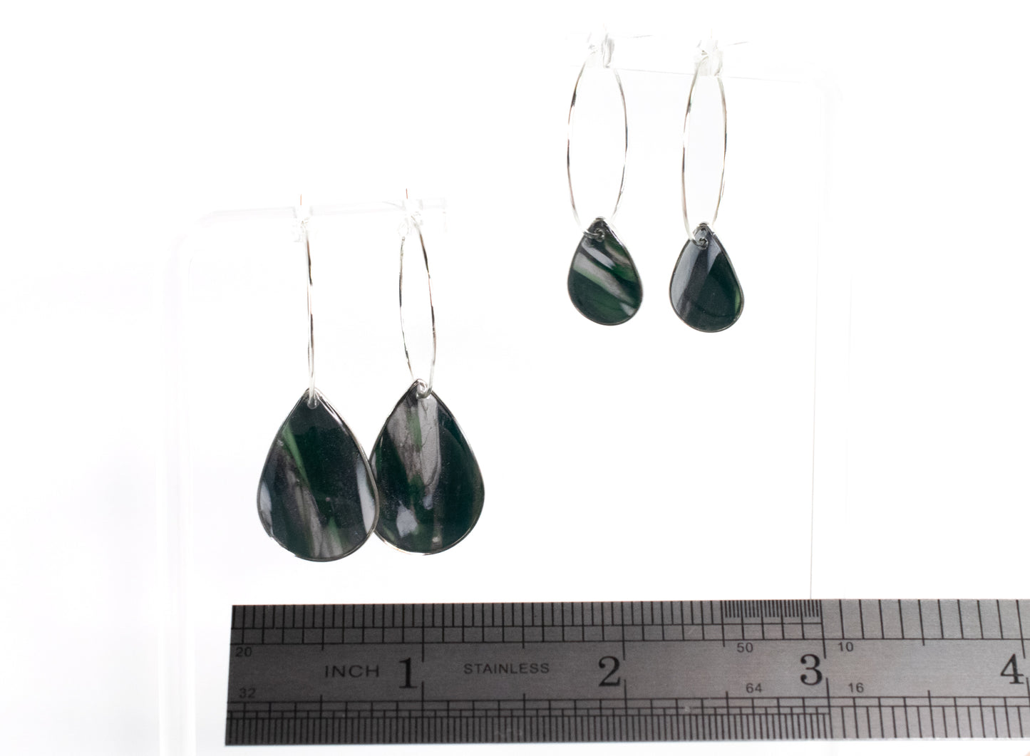 Raindrop Hoop - Green/Silver/White
