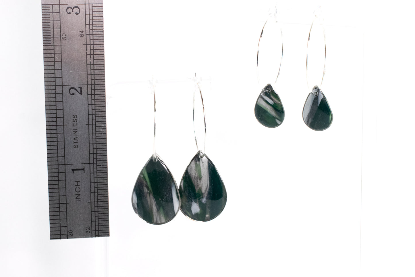Raindrop Hoop - Green/Silver/White