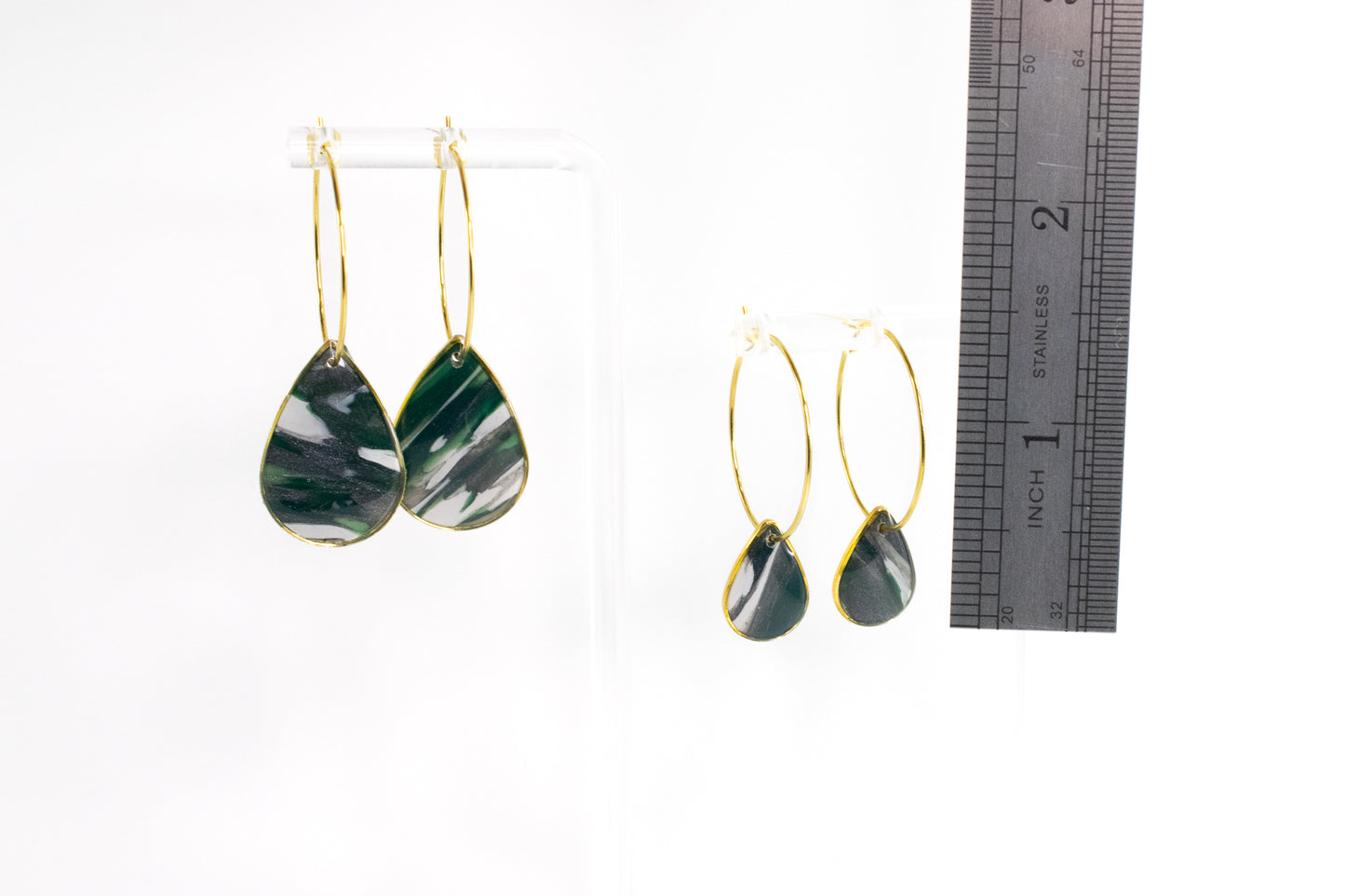 Raindrop Hoop - Green/Silver/White