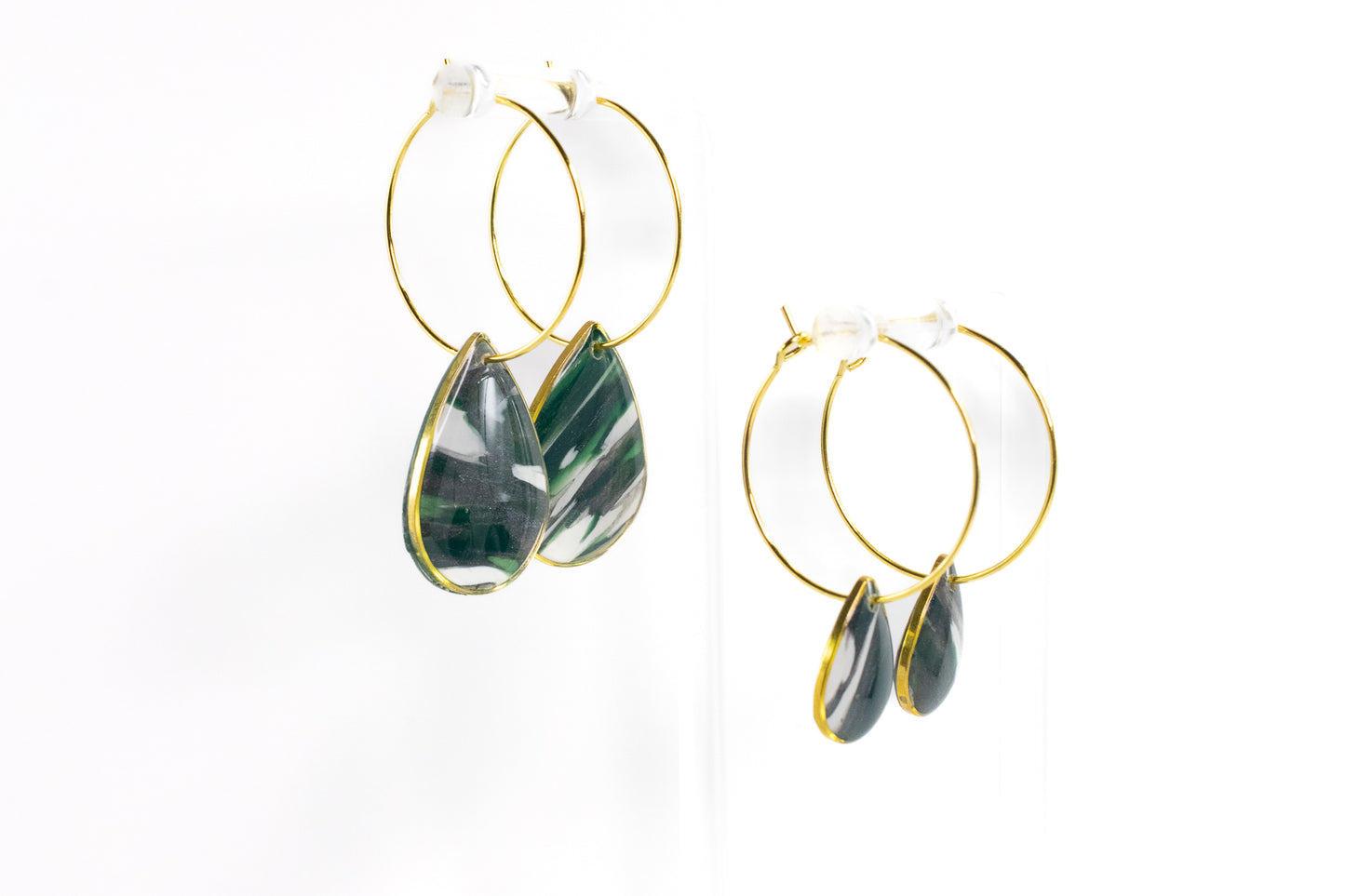 Raindrop Hoop - Green/Silver/White