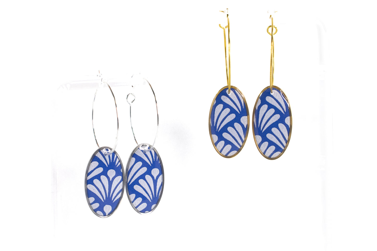 Blue & White Hoops - Oval